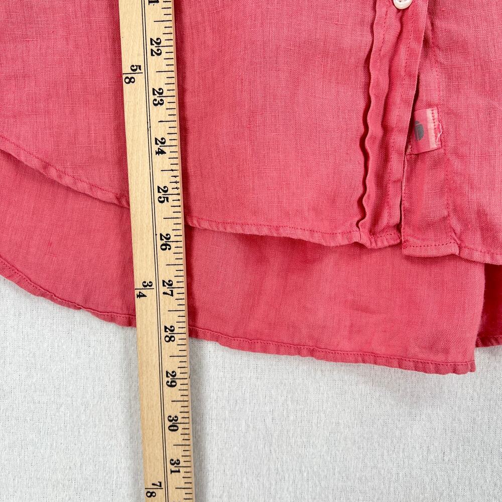GRAYSON The Hero Button Up Shirt Womens Medium Coral Pink Linen Long Sleeve - Picture 12 of 12